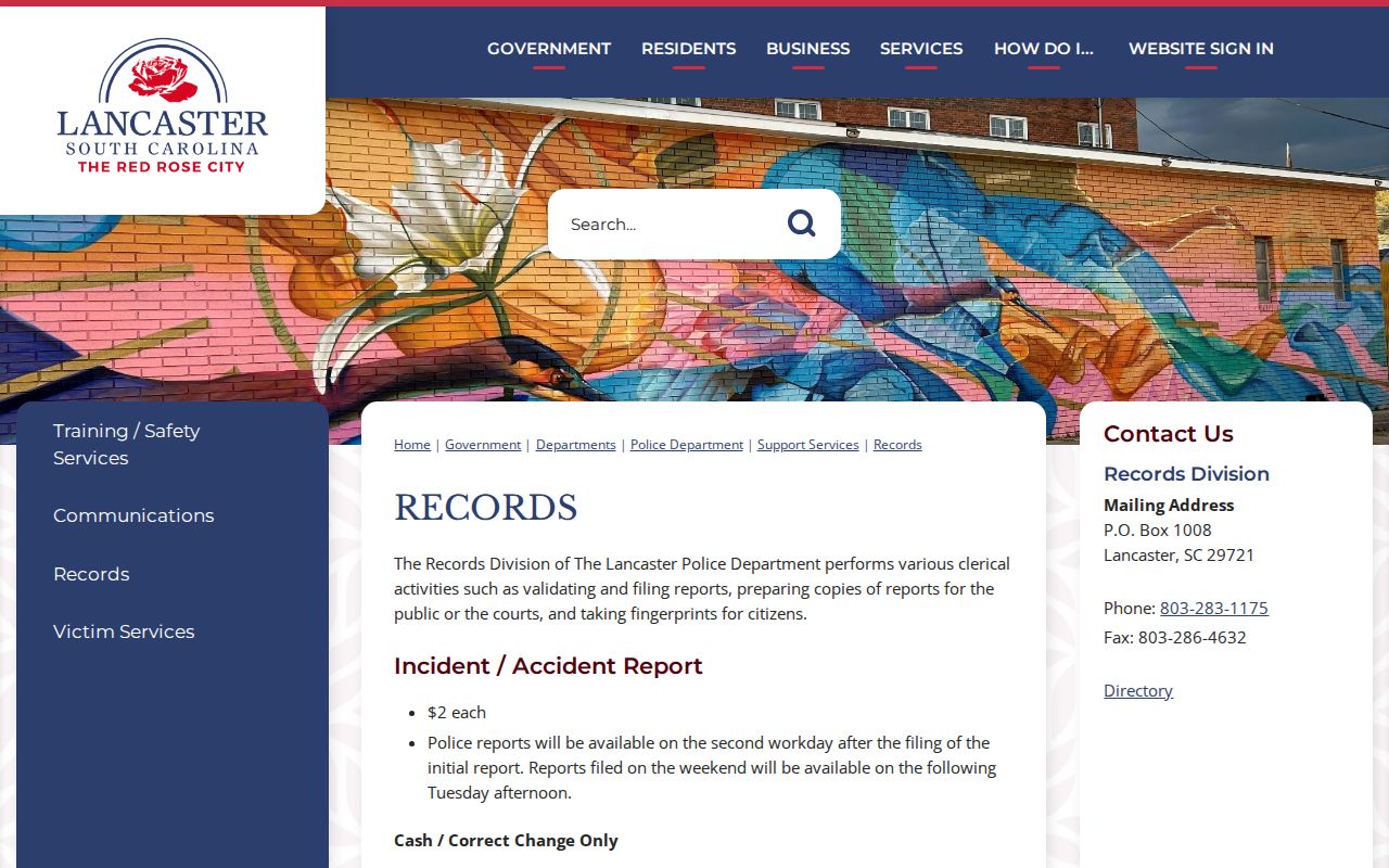 Lancaster County arrest records at Lancaster Police