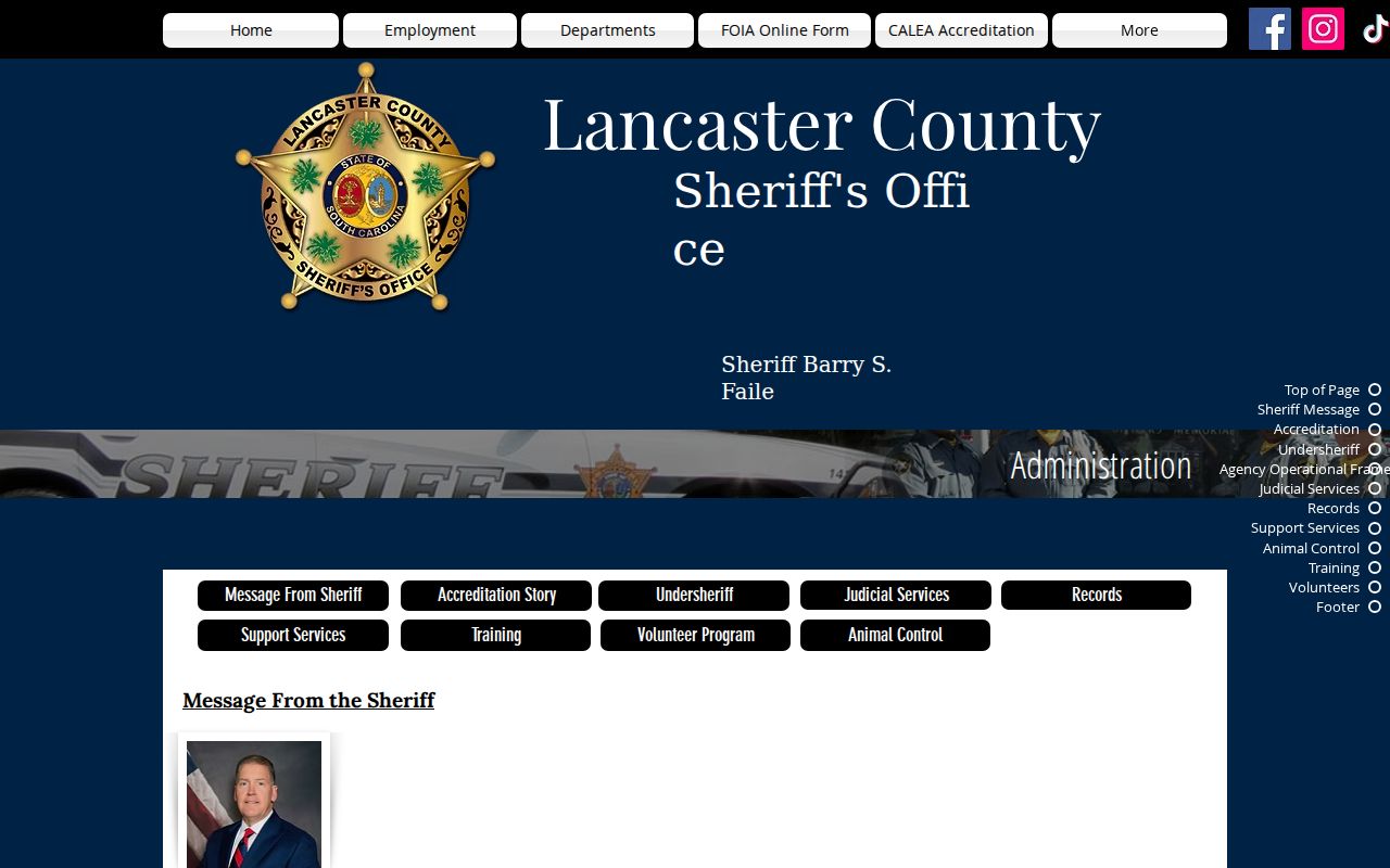 Lancaster County arrest history sheriff Records Department