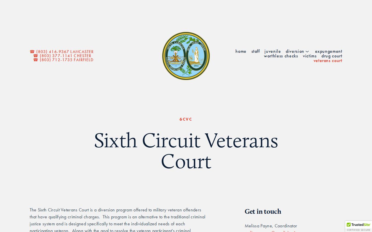 Lancaster County criminal court Veterans Court program
