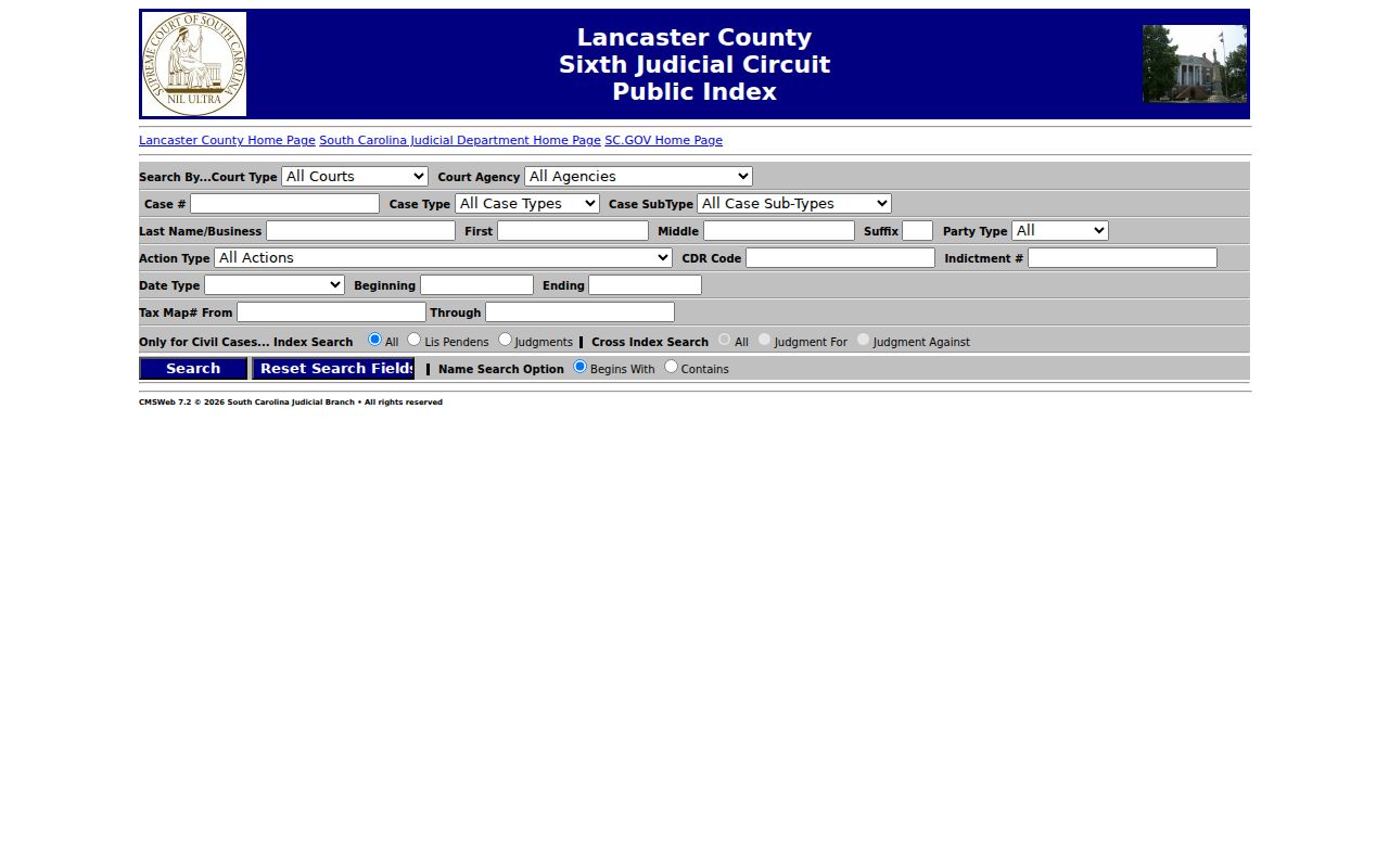 Lancaster County criminal court record Public Index search