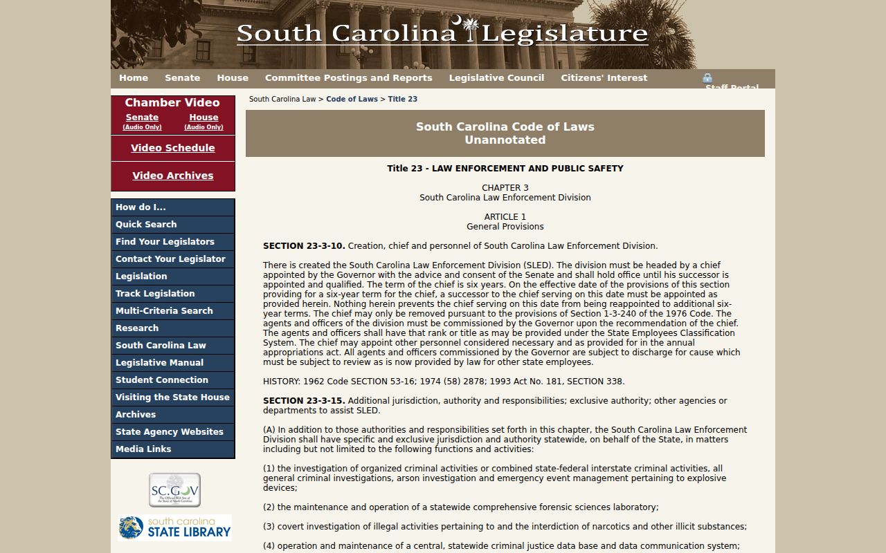 South Carolina statutes governing Lancaster County sex offender registry records